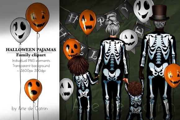 Download Halloween Pajamas, Family Clipart, PNG - Halloween pajamas Collection